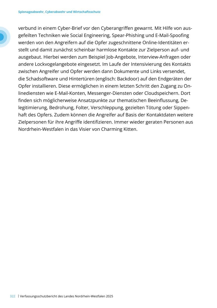 Seite 322 des Verfassungsschutzbericht 2025 Nordrhein-Westfalen