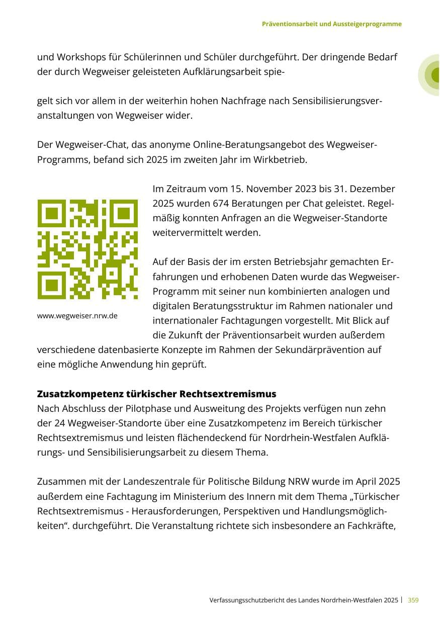 Seite 359 des Verfassungsschutzbericht 2025 Nordrhein-Westfalen