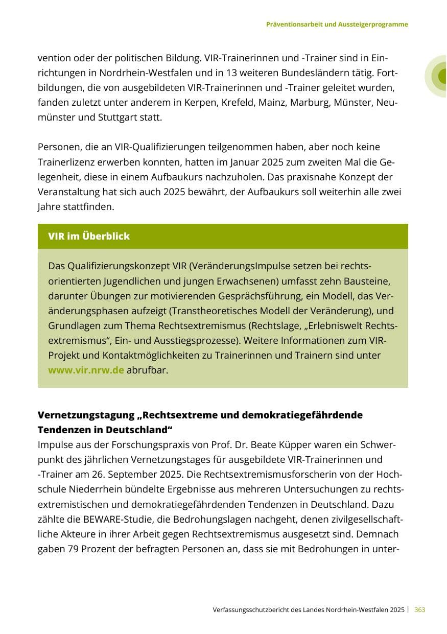Seite 363 des Verfassungsschutzbericht 2025 Nordrhein-Westfalen