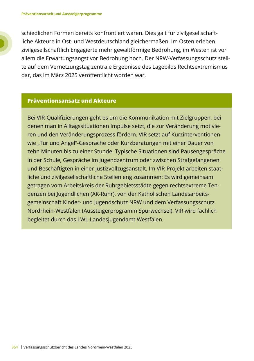 Seite 364 des Verfassungsschutzbericht 2025 Nordrhein-Westfalen