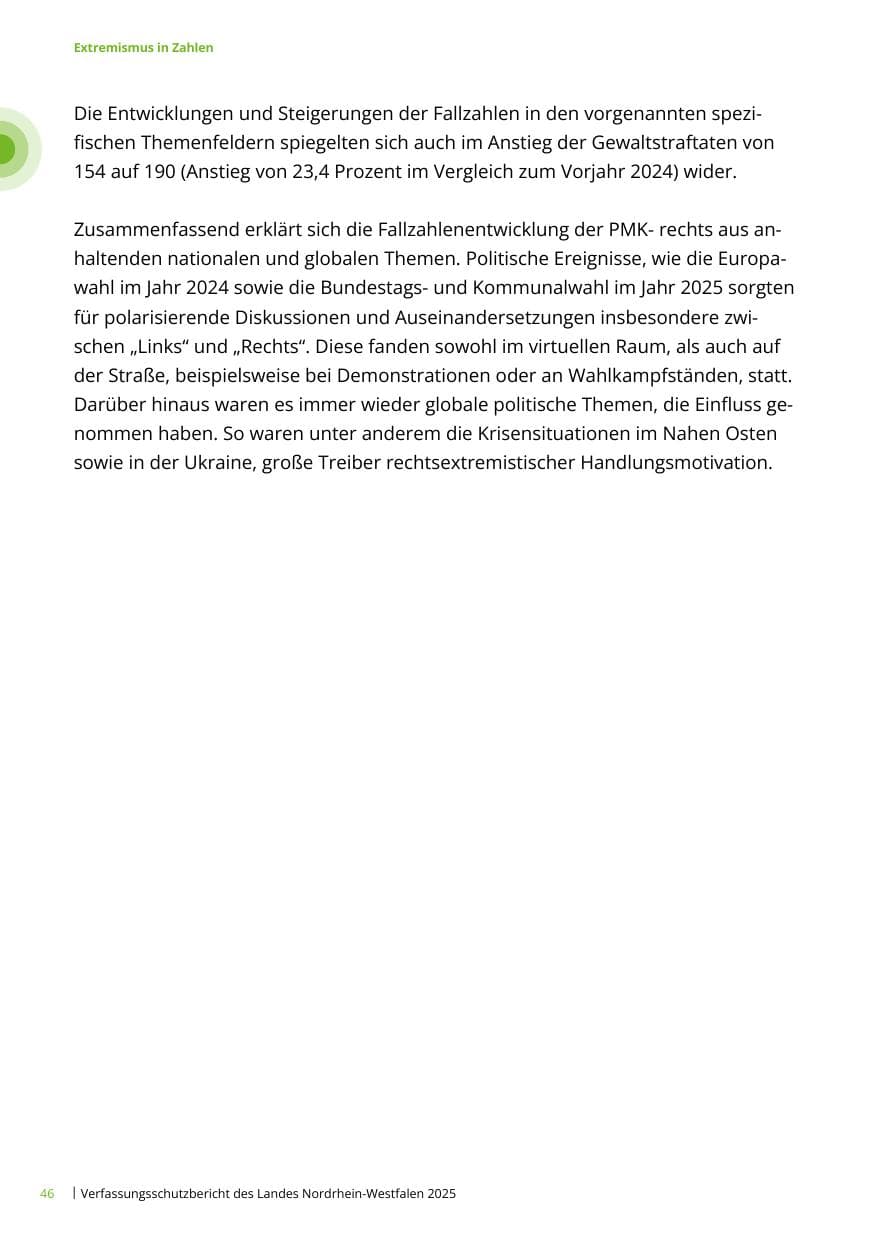 Seite 46 des Verfassungsschutzbericht 2025 Nordrhein-Westfalen