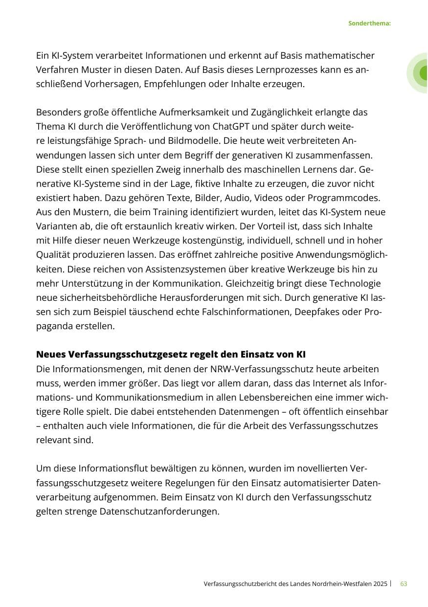 Seite 63 des Verfassungsschutzbericht 2025 Nordrhein-Westfalen