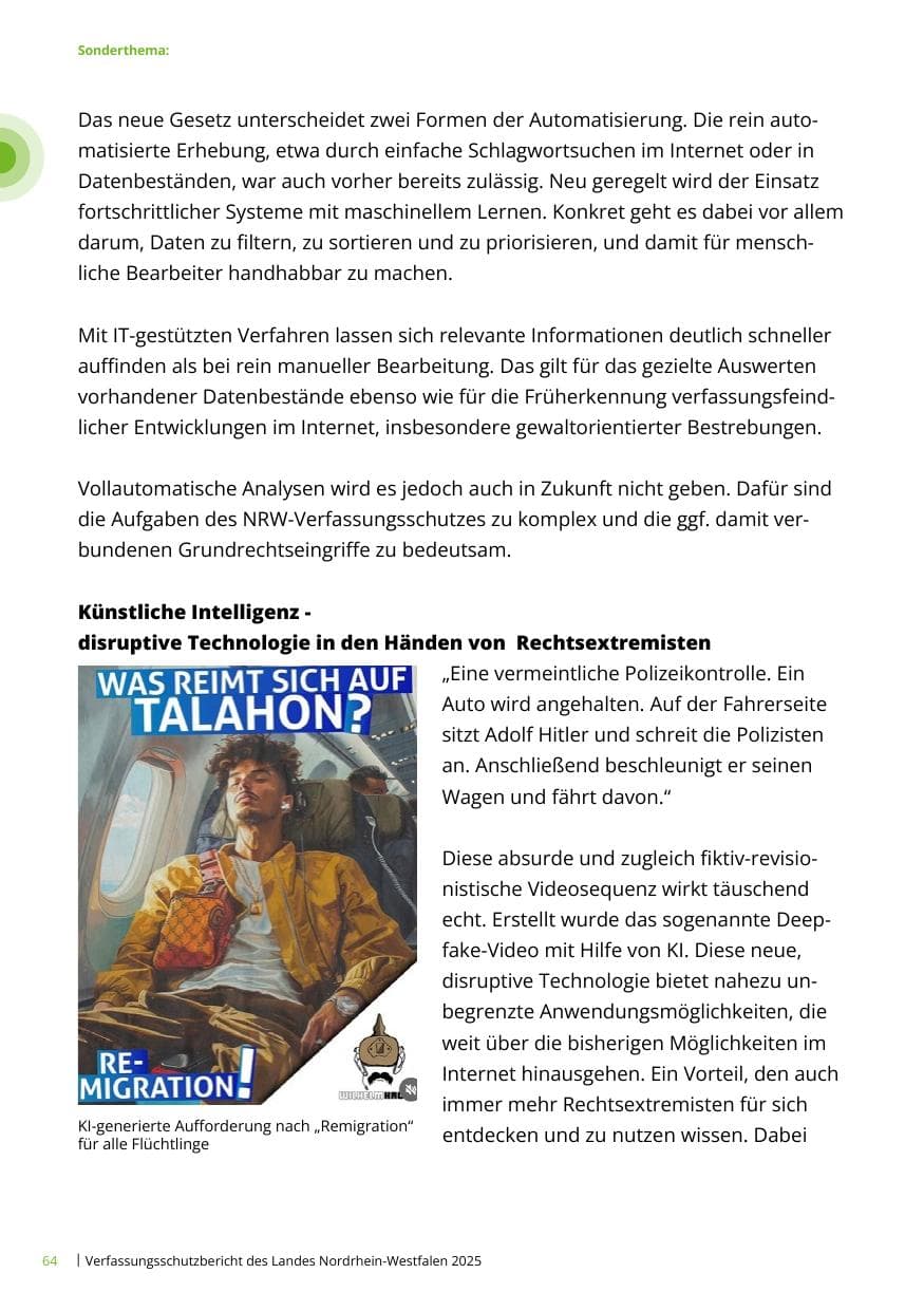 Seite 64 des Verfassungsschutzbericht 2025 Nordrhein-Westfalen
