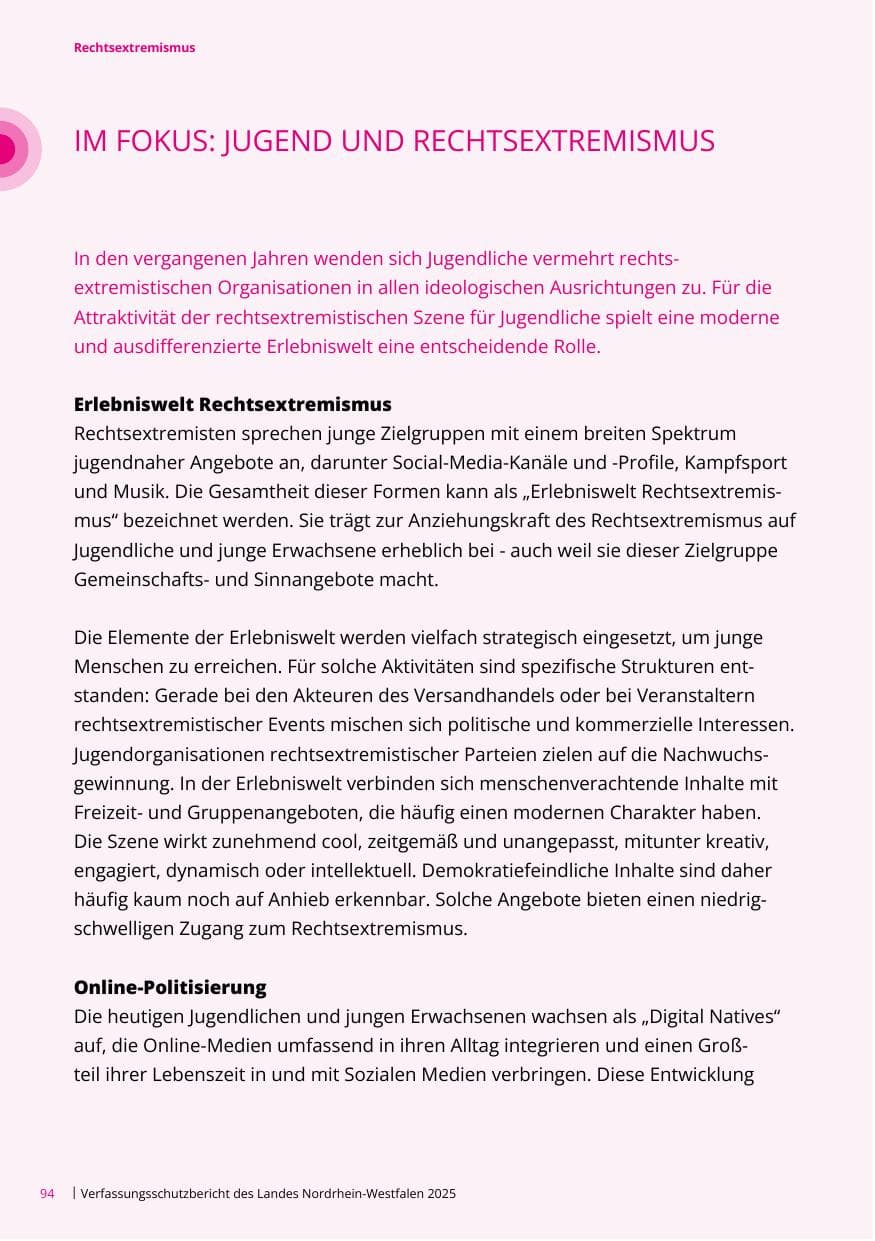 Seite 94 des Verfassungsschutzbericht 2025 Nordrhein-Westfalen