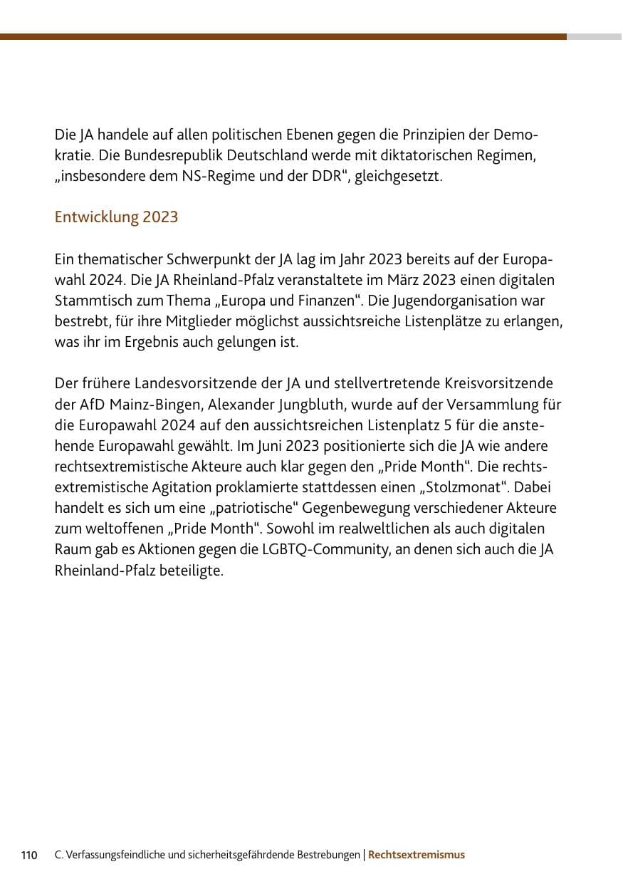 Seite 110 des Verfassungsschutzbericht 2023 Bund
