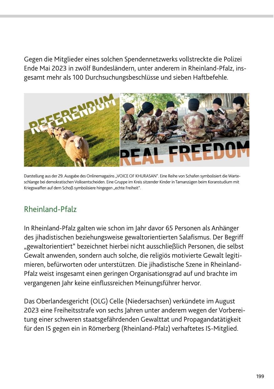 Seite 199 des Verfassungsschutzbericht 2023 Bund
