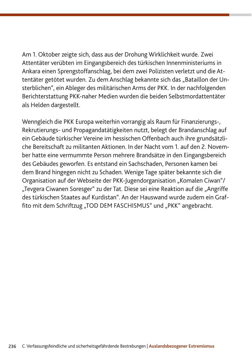 Seite 236 des Verfassungsschutzbericht 2023 Bund