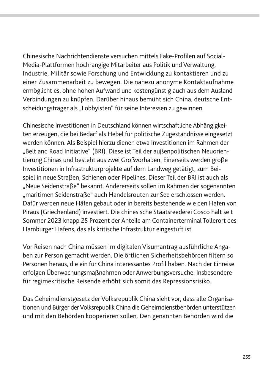Seite 255 des Verfassungsschutzbericht 2023 Bund