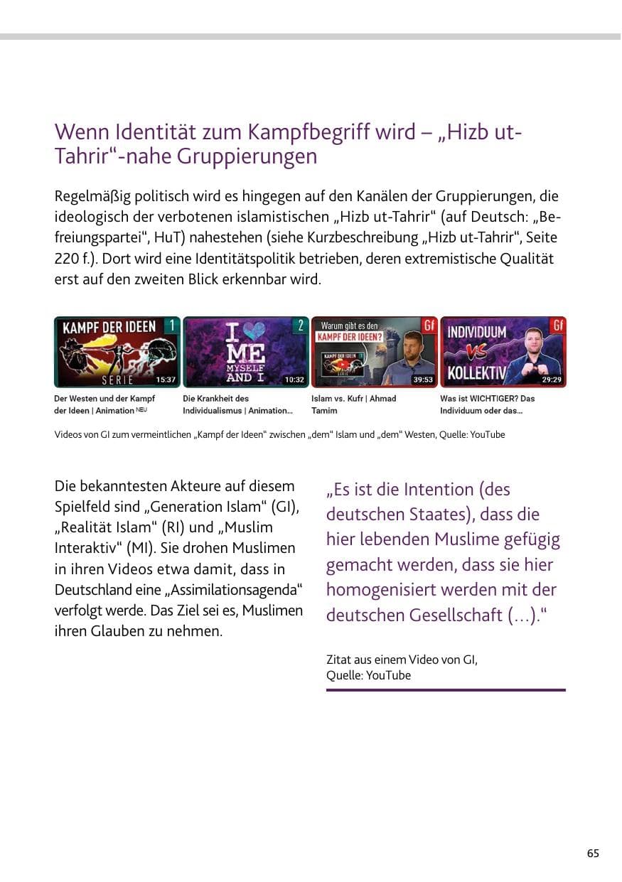 Seite 65 des Verfassungsschutzbericht 2023 Bund