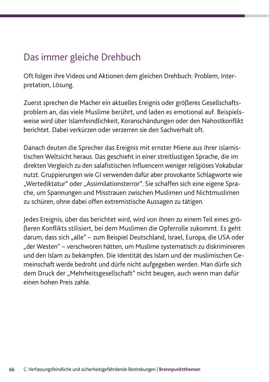 Seite 66 des Verfassungsschutzbericht 2023 Bund