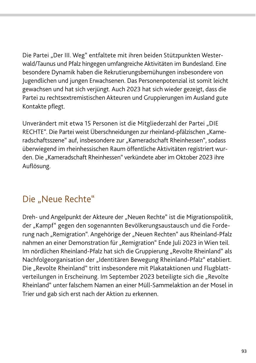 Seite 93 des Verfassungsschutzbericht 2023 Bund