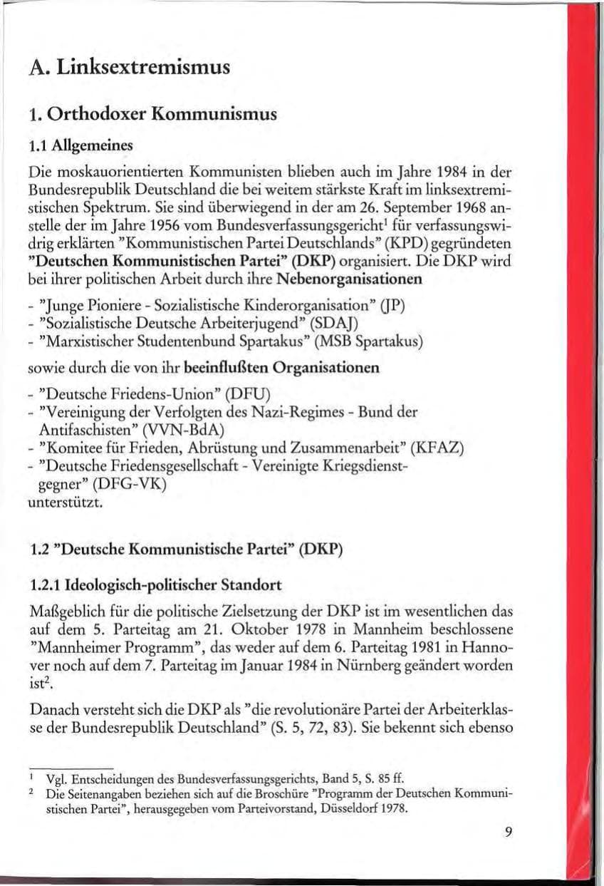 Seite 11 des Verfassungsschutzbericht 1984 Rheinland-Pfalz