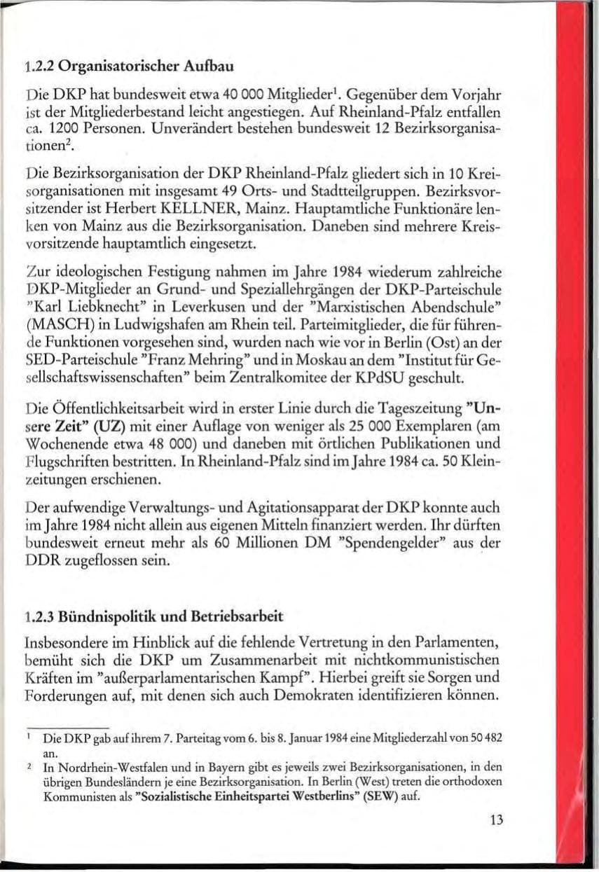 Seite 15 des Verfassungsschutzbericht 1984 Rheinland-Pfalz