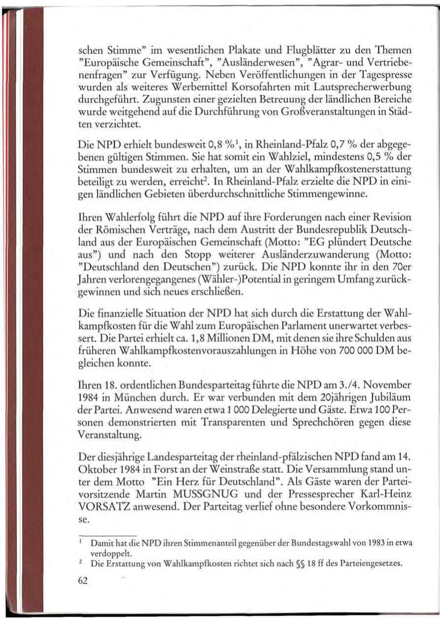 Seite 64 des Verfassungsschutzbericht 1984 Rheinland-Pfalz