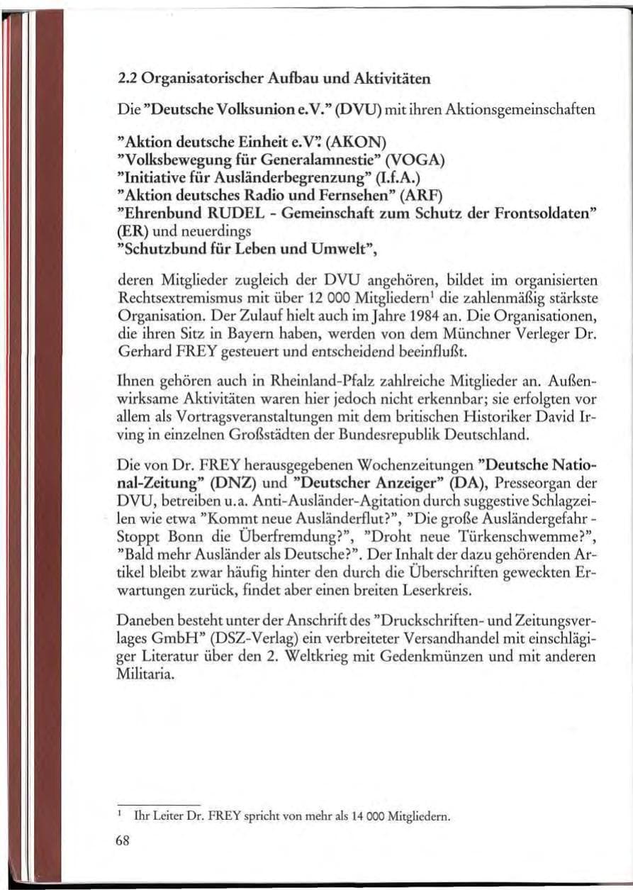 Seite 70 des Verfassungsschutzbericht 1984 Rheinland-Pfalz