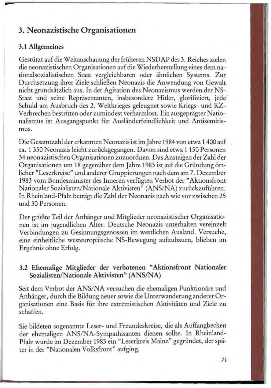 Seite 73 des Verfassungsschutzbericht 1984 Rheinland-Pfalz