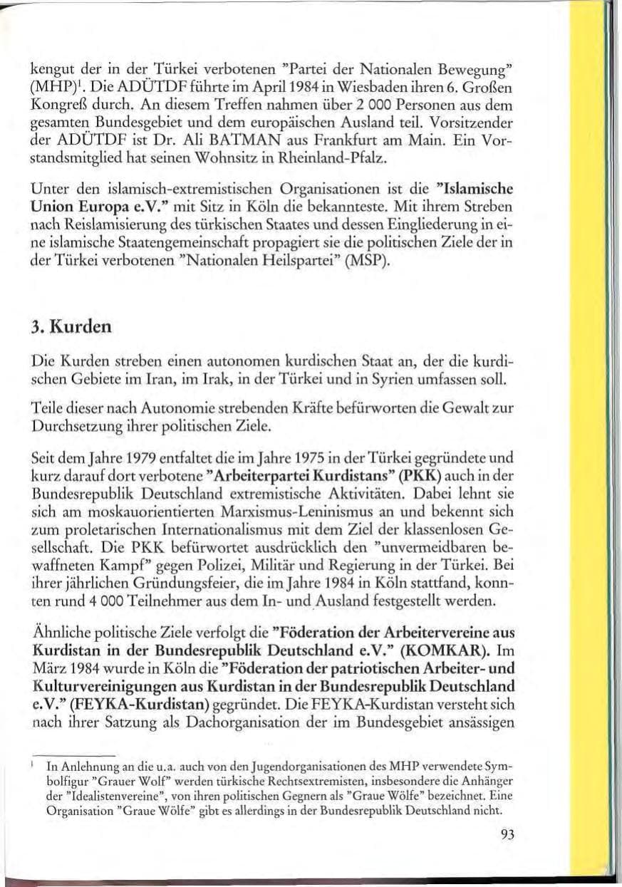 Seite 95 des Verfassungsschutzbericht 1984 Rheinland-Pfalz