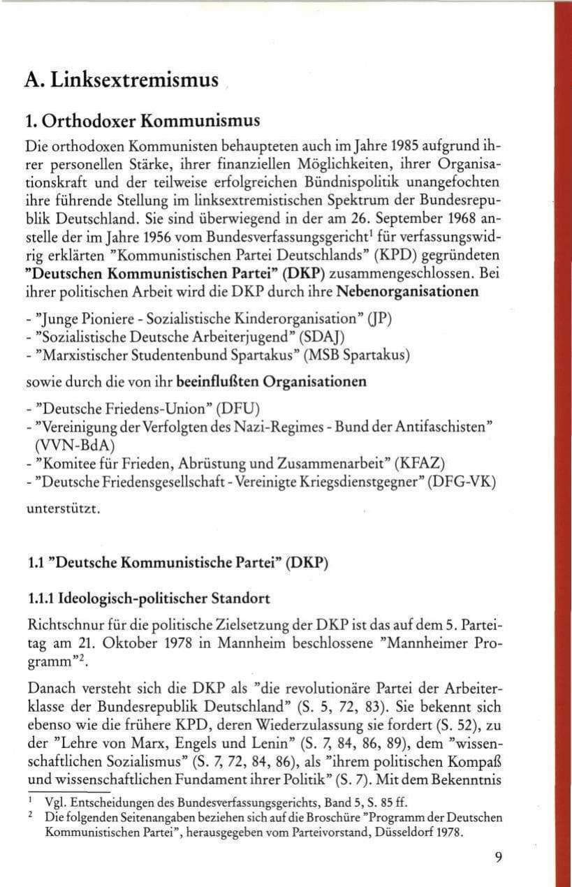 Seite 11 des Verfassungsschutzbericht 1985 Rheinland-Pfalz