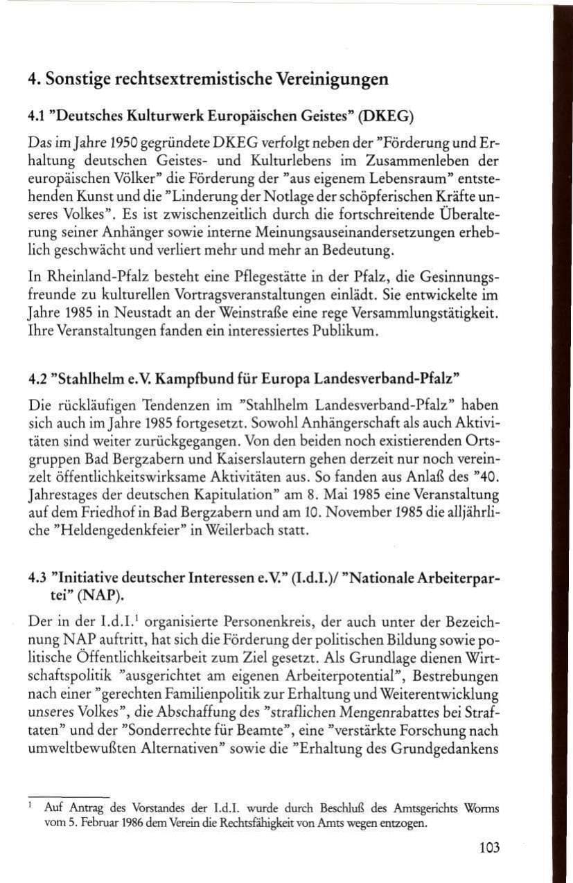 Seite 105 des Verfassungsschutzbericht 1985 Rheinland-Pfalz