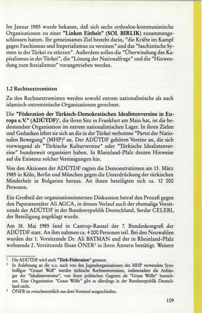 Seite 111 des Verfassungsschutzbericht 1985 Rheinland-Pfalz
