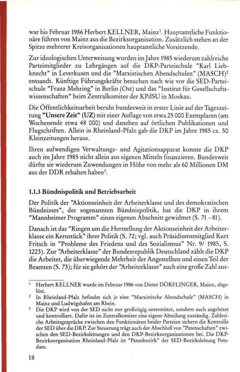 Seite 20 des Verfassungsschutzbericht 1985 Rheinland-Pfalz