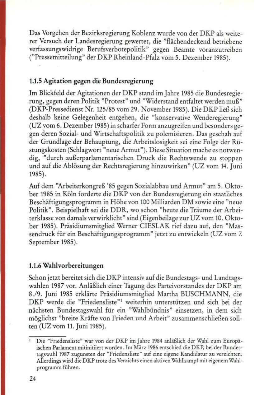 Seite 26 des Verfassungsschutzbericht 1985 Rheinland-Pfalz