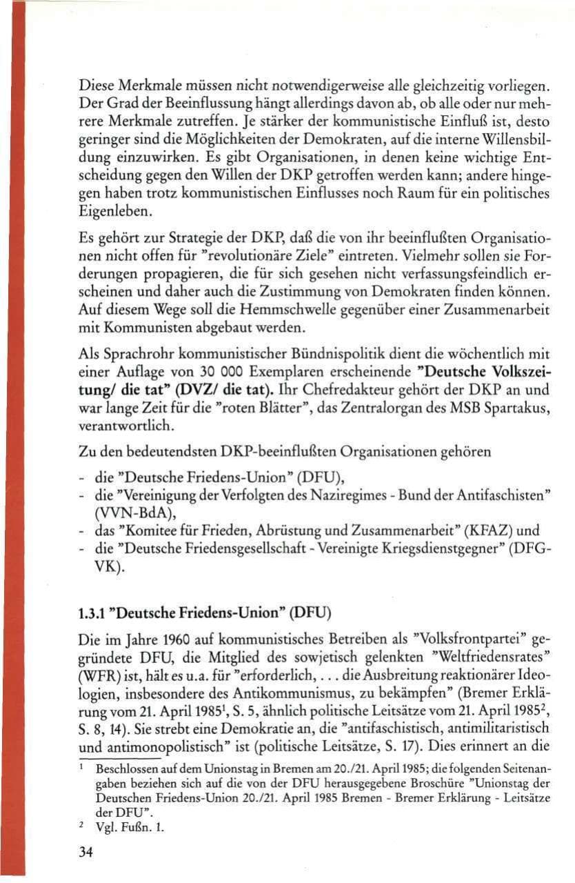 Seite 36 des Verfassungsschutzbericht 1985 Rheinland-Pfalz