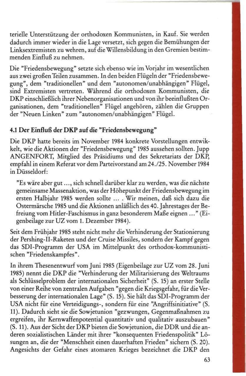 Seite 65 des Verfassungsschutzbericht 1985 Rheinland-Pfalz