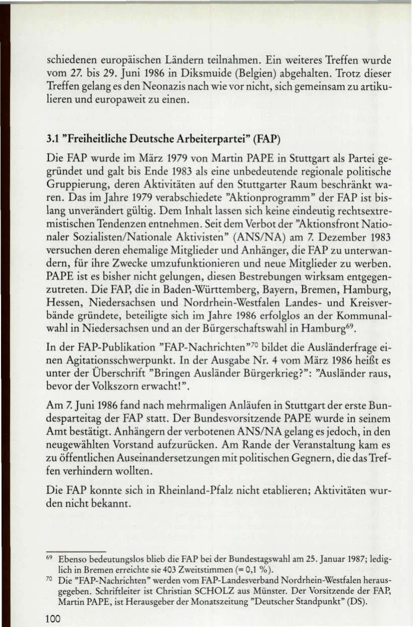 Seite 102 des Verfassungsschutzbericht 1986 Rheinland-Pfalz