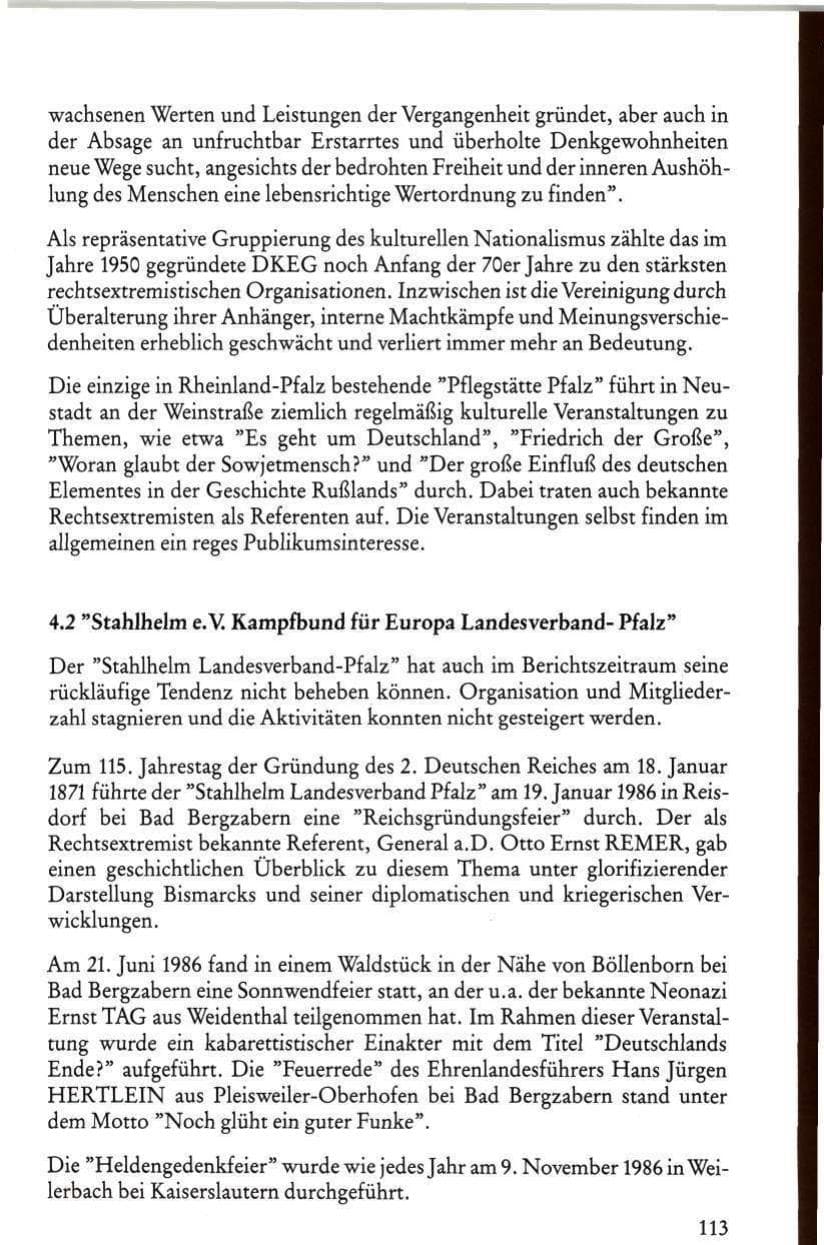 Seite 115 des Verfassungsschutzbericht 1986 Rheinland-Pfalz