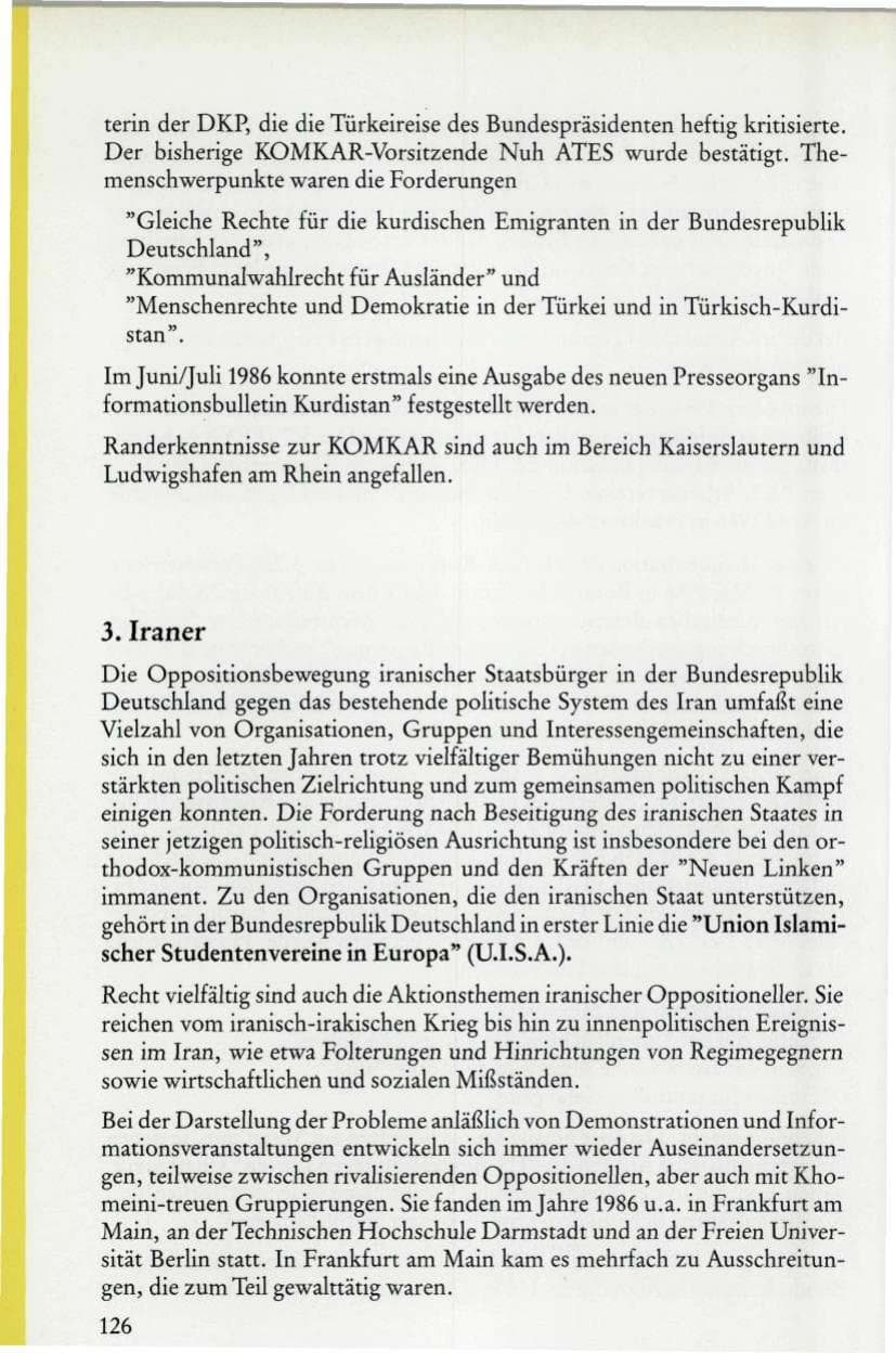 Seite 128 des Verfassungsschutzbericht 1986 Rheinland-Pfalz