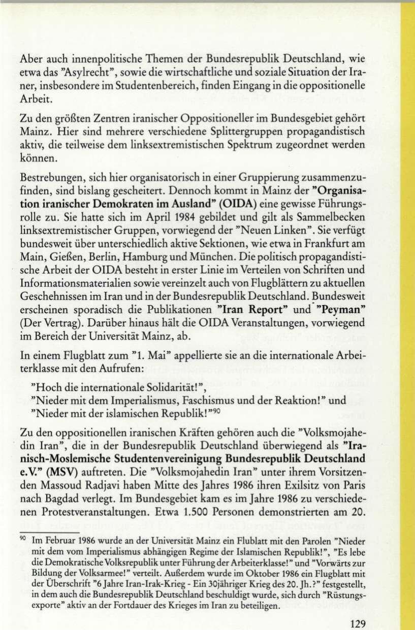 Seite 131 des Verfassungsschutzbericht 1986 Rheinland-Pfalz