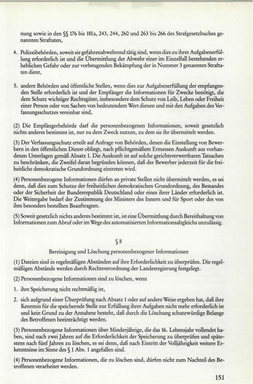 Seite 153 des Verfassungsschutzbericht 1986 Rheinland-Pfalz
