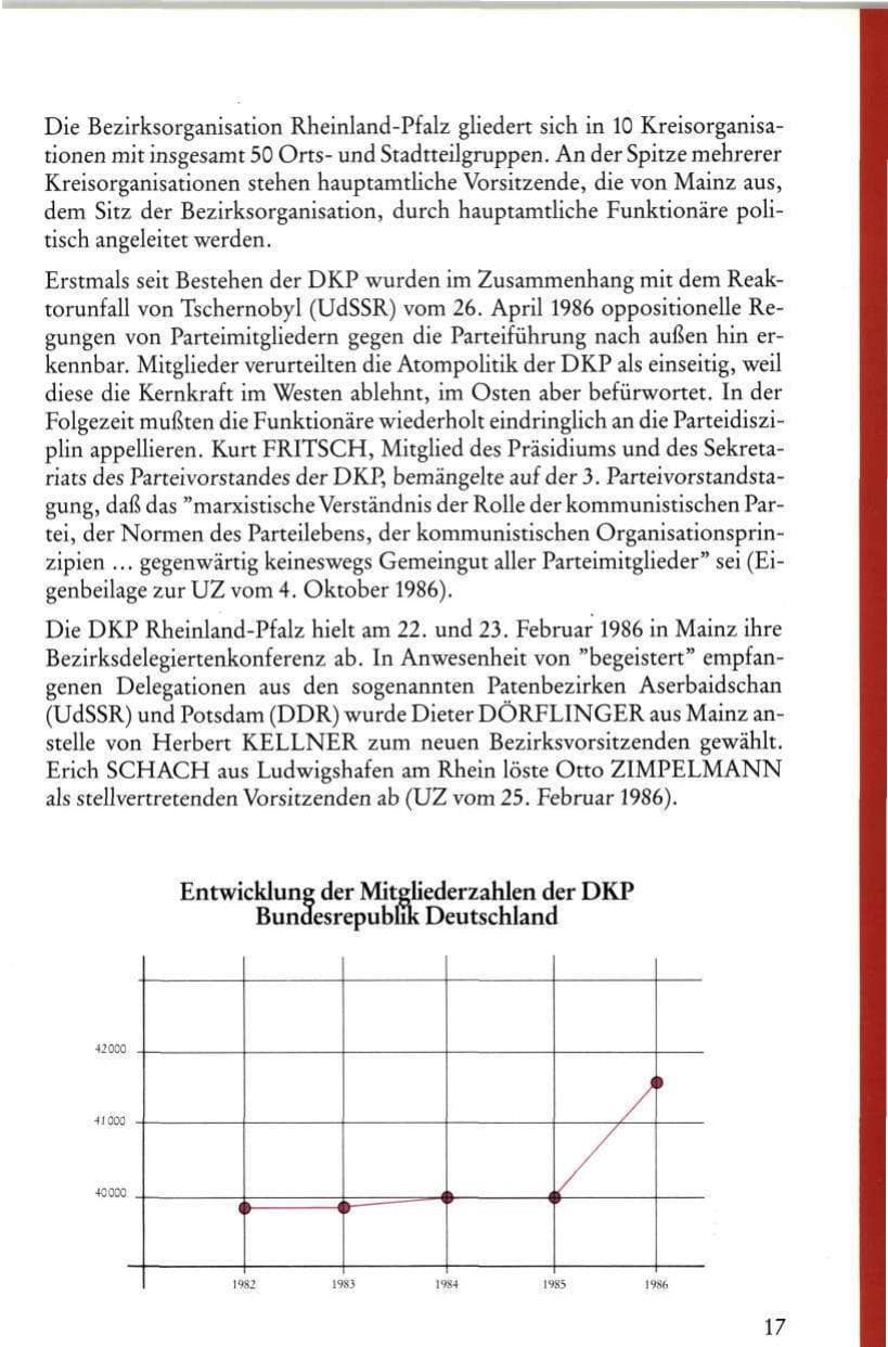 Seite 19 des Verfassungsschutzbericht 1986 Rheinland-Pfalz