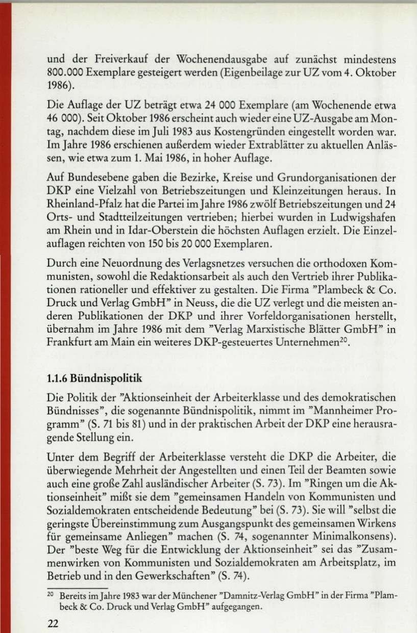 Seite 24 des Verfassungsschutzbericht 1986 Rheinland-Pfalz