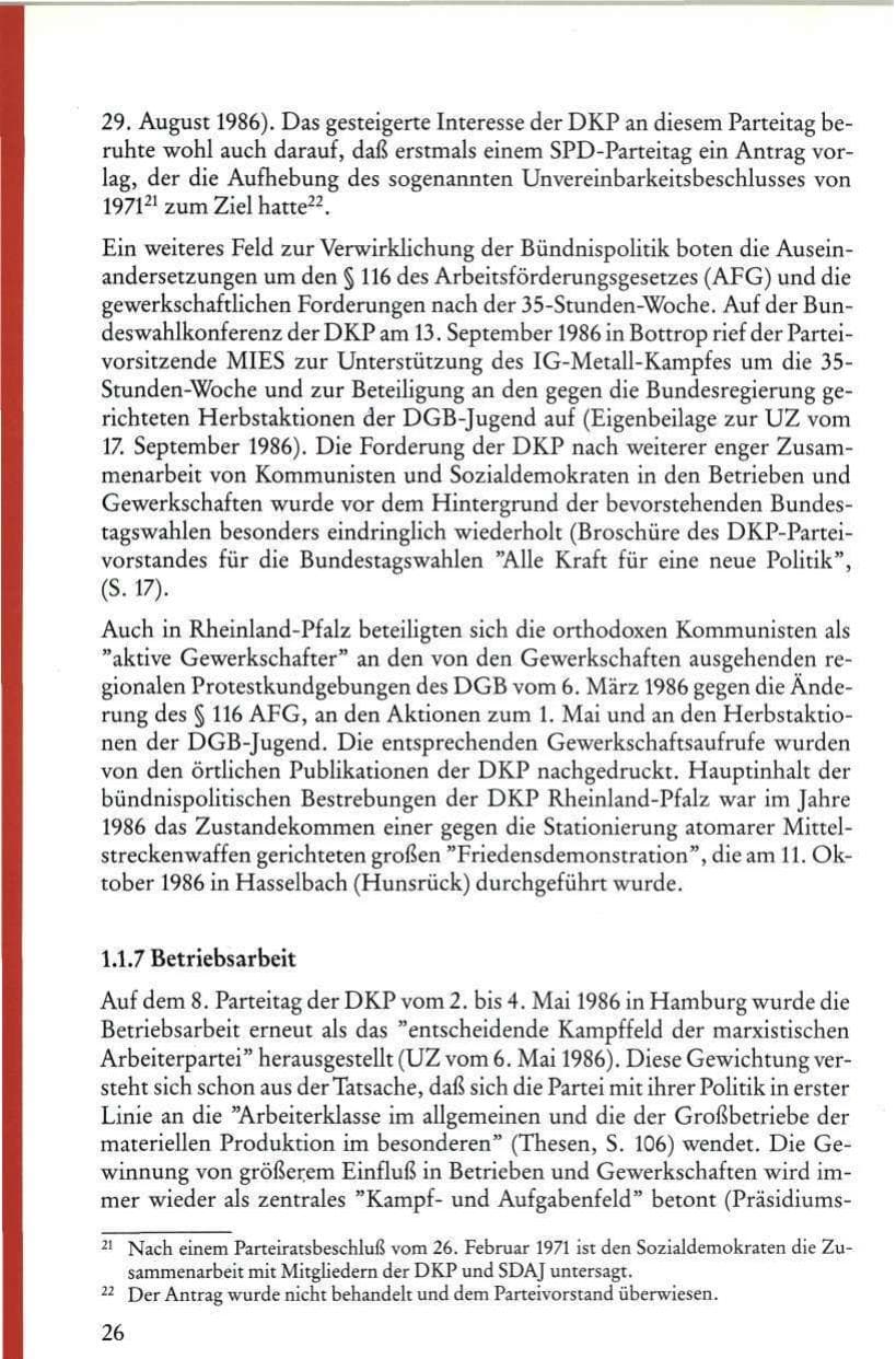 Seite 28 des Verfassungsschutzbericht 1986 Rheinland-Pfalz