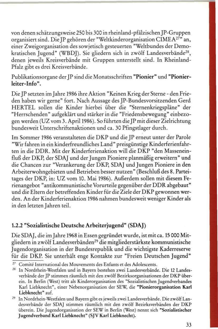 Seite 35 des Verfassungsschutzbericht 1986 Rheinland-Pfalz