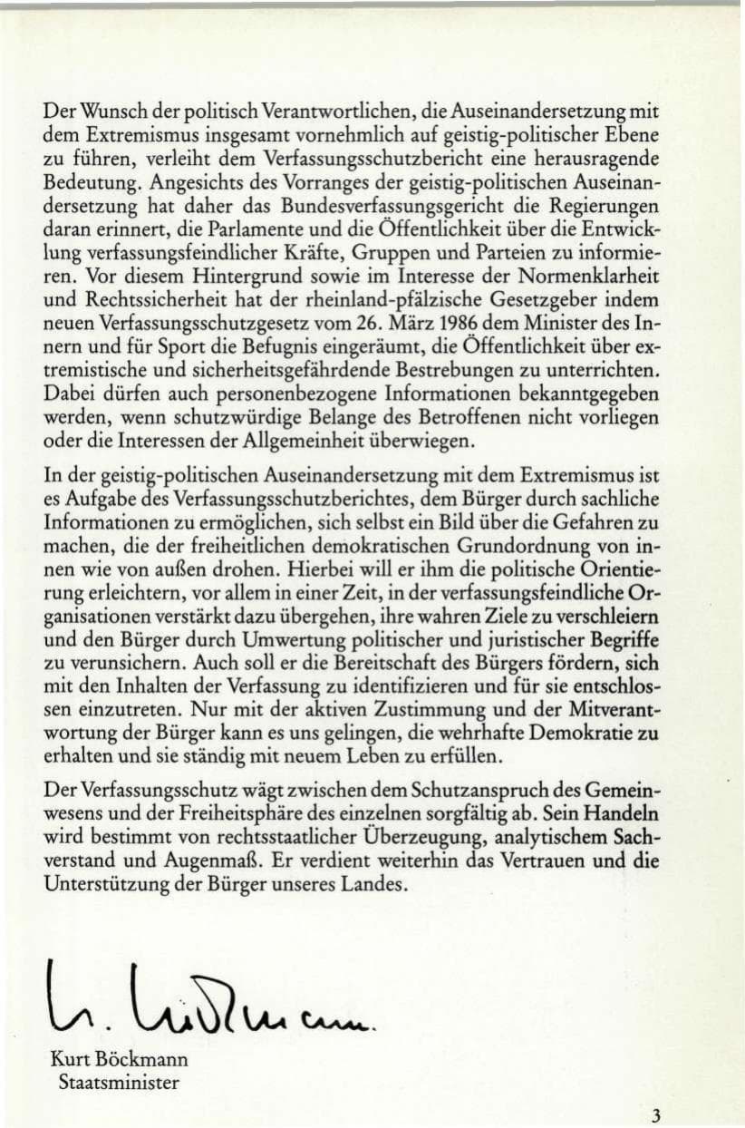 Seite 5 des Verfassungsschutzbericht 1986 Rheinland-Pfalz