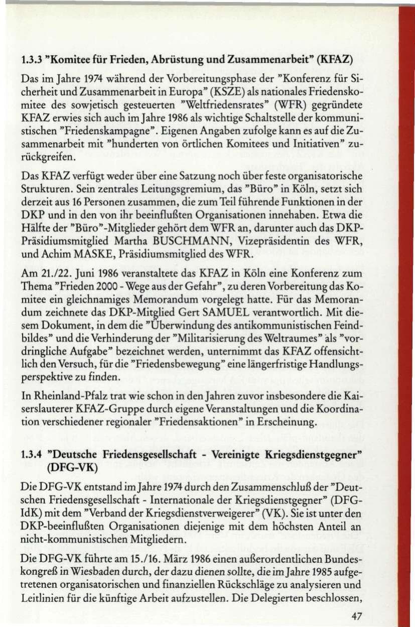 Seite 49 des Verfassungsschutzbericht 1986 Rheinland-Pfalz