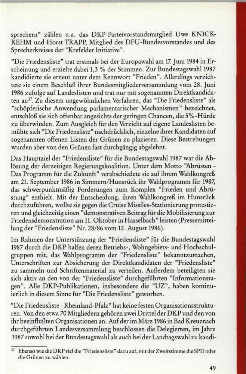Seite 51 des Verfassungsschutzbericht 1986 Rheinland-Pfalz