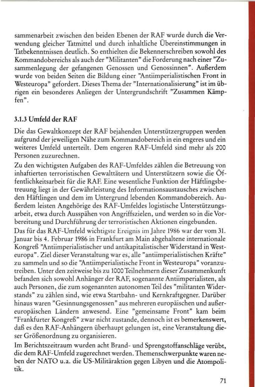 Seite 73 des Verfassungsschutzbericht 1986 Rheinland-Pfalz