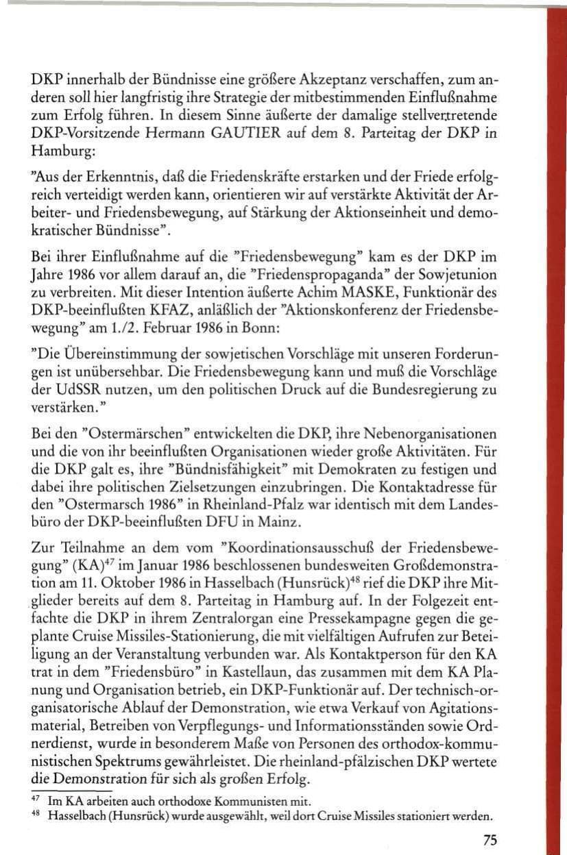 Seite 77 des Verfassungsschutzbericht 1986 Rheinland-Pfalz