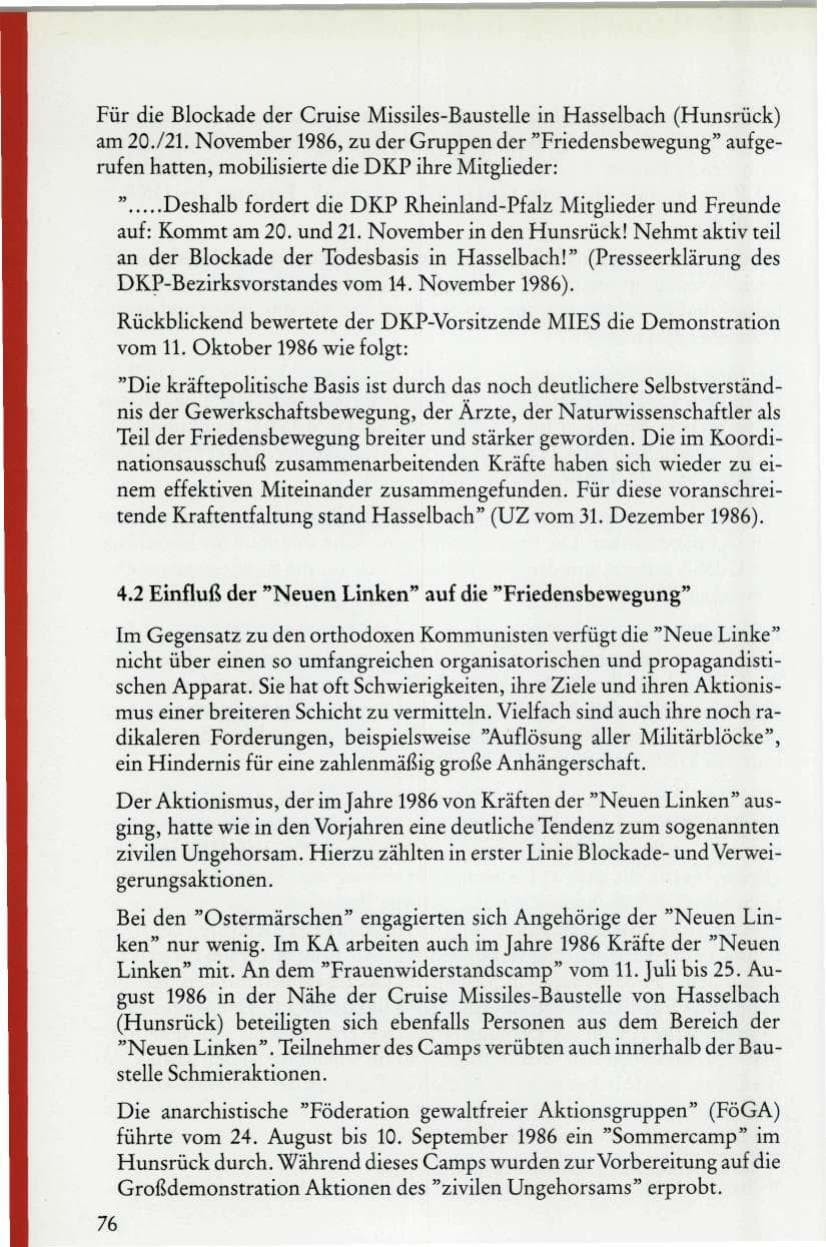 Seite 78 des Verfassungsschutzbericht 1986 Rheinland-Pfalz
