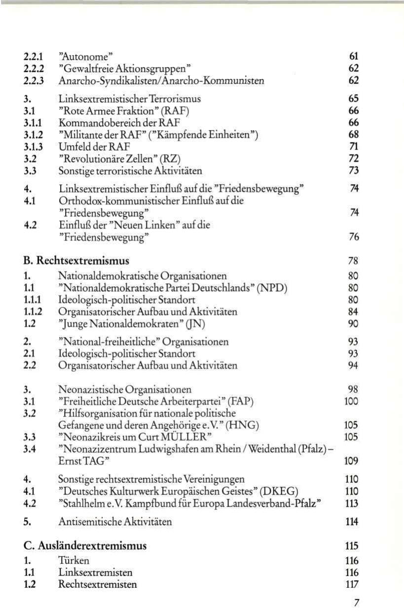 Seite 9 des Verfassungsschutzbericht 1986 Rheinland-Pfalz
