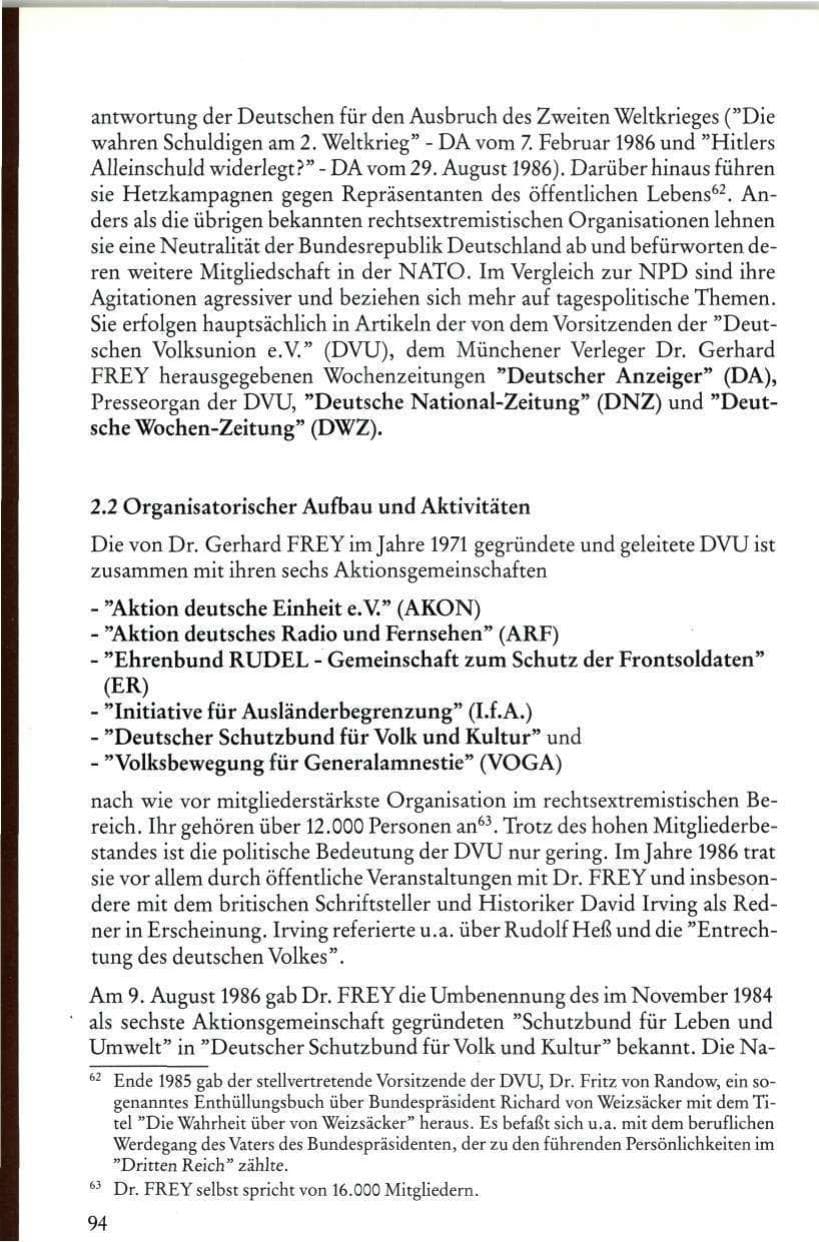 Seite 96 des Verfassungsschutzbericht 1986 Rheinland-Pfalz