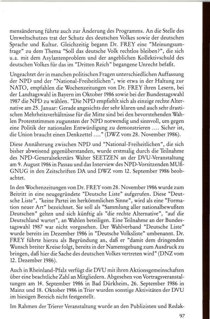 Seite 99 des Verfassungsschutzbericht 1986 Rheinland-Pfalz