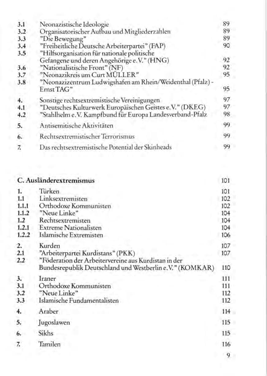 Seite 11 des Verfassungsschutzbericht 1987 Rheinland-Pfalz