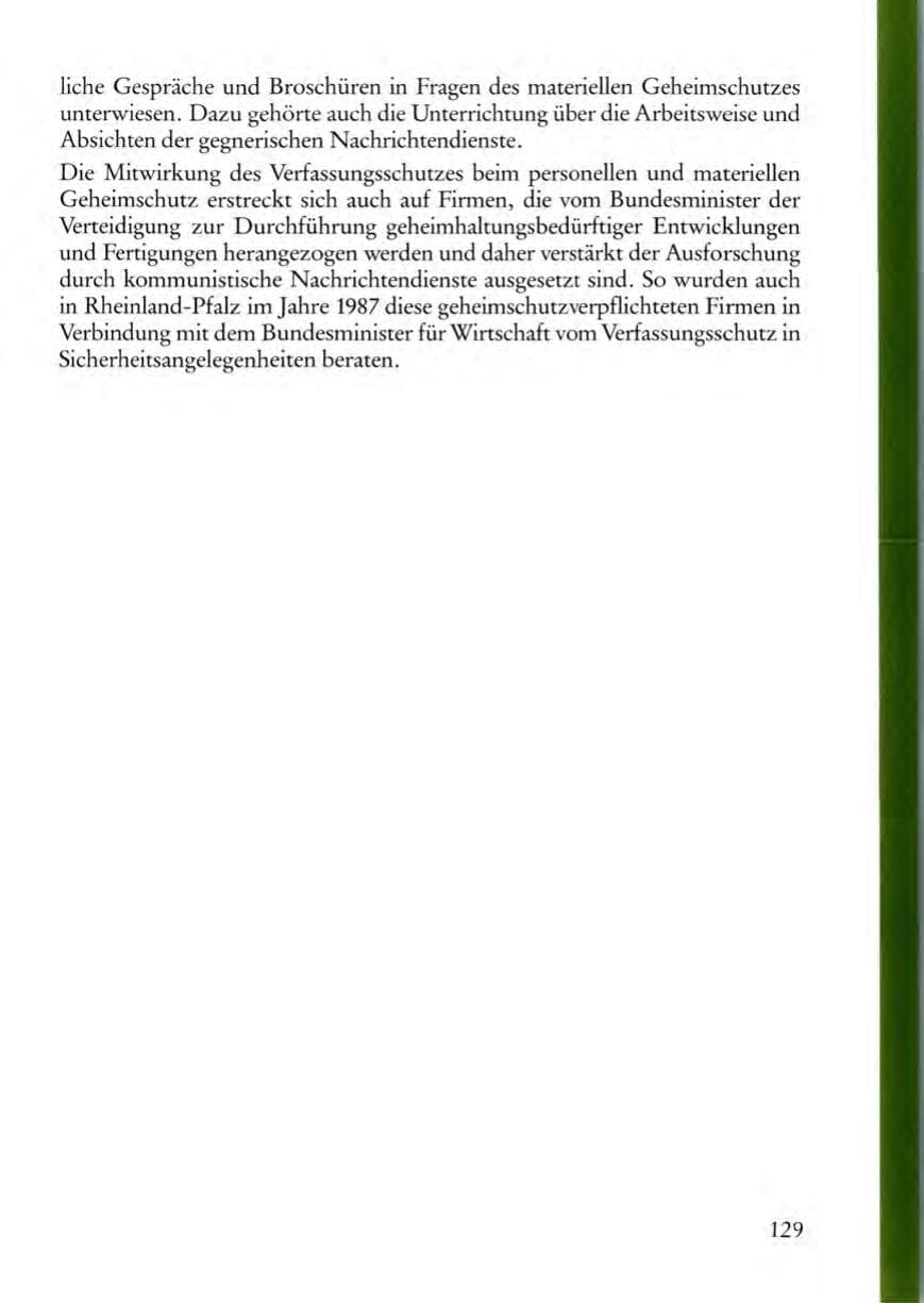 Seite 129 des Verfassungsschutzbericht 1987 Rheinland-Pfalz