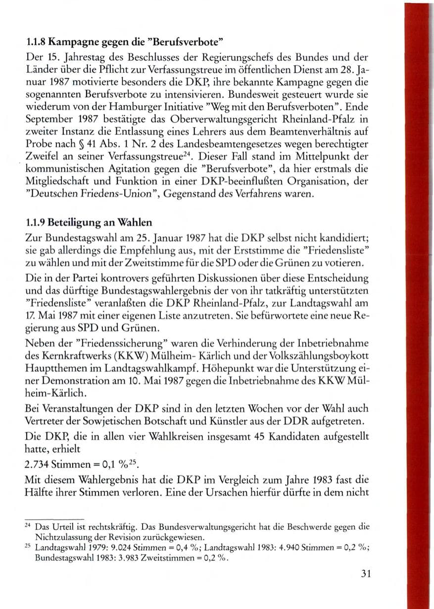 Seite 33 des Verfassungsschutzbericht 1987 Rheinland-Pfalz