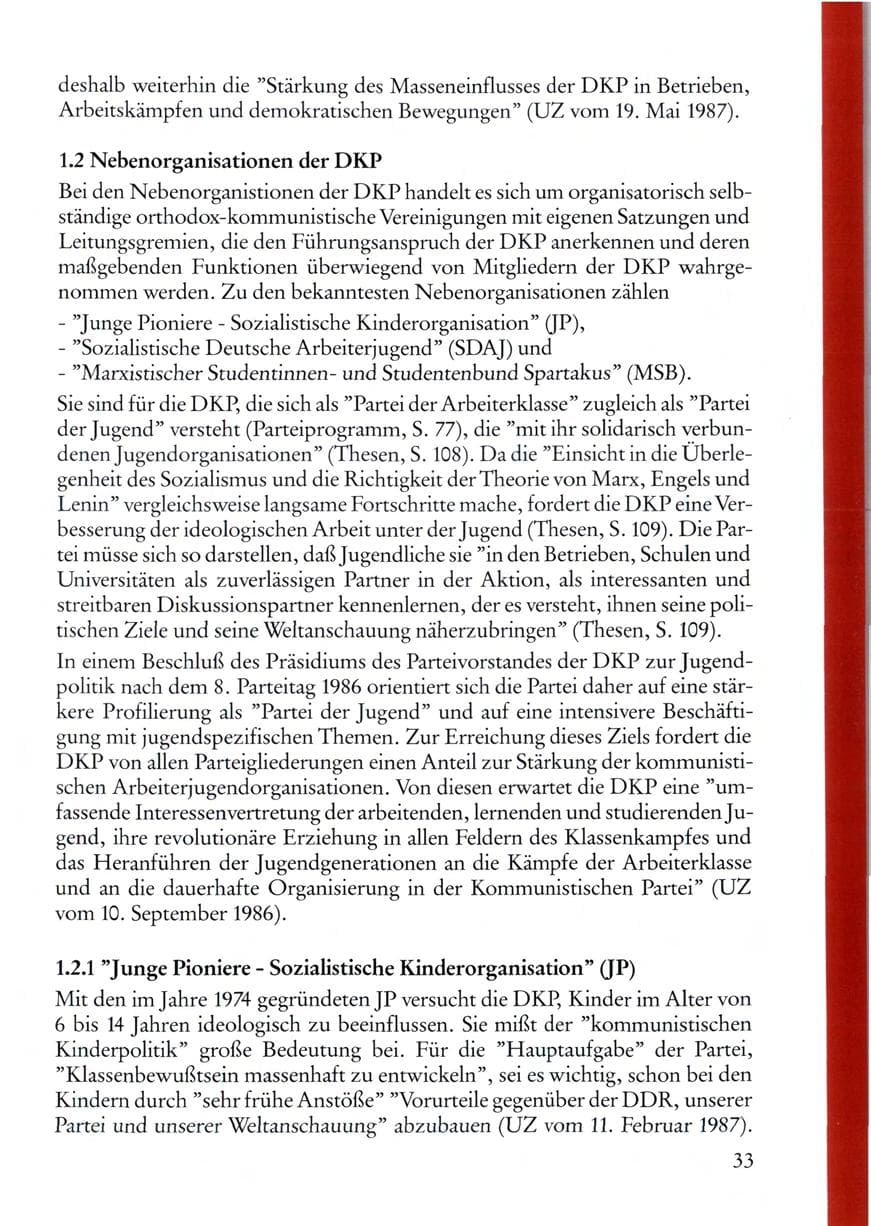 Seite 35 des Verfassungsschutzbericht 1987 Rheinland-Pfalz